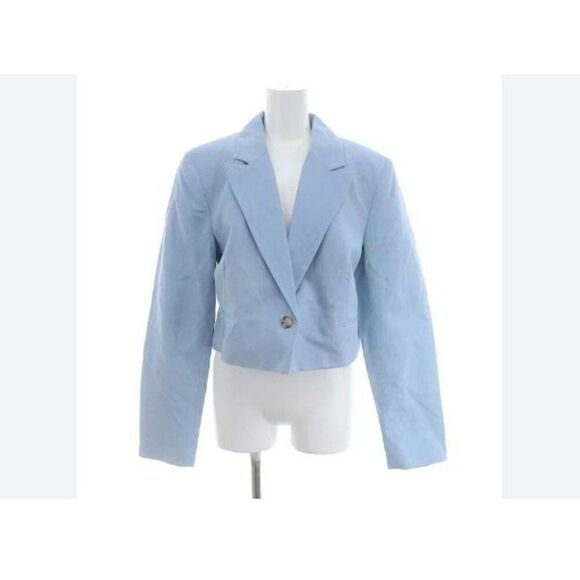 Zara Womens Blazer Suit Jacket XS light Blue Cropped Lined 5427/825 NWT - Picture 1 of 12